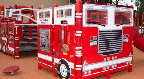 Fire truck park + Hideout Café